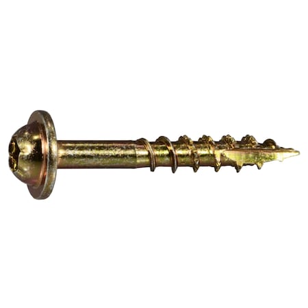 Saberdrive Wood Screw, #9, 1-1/4 in, Zinc Yellow Steel Flange Round Head Torx Drive, 163 PK 54088